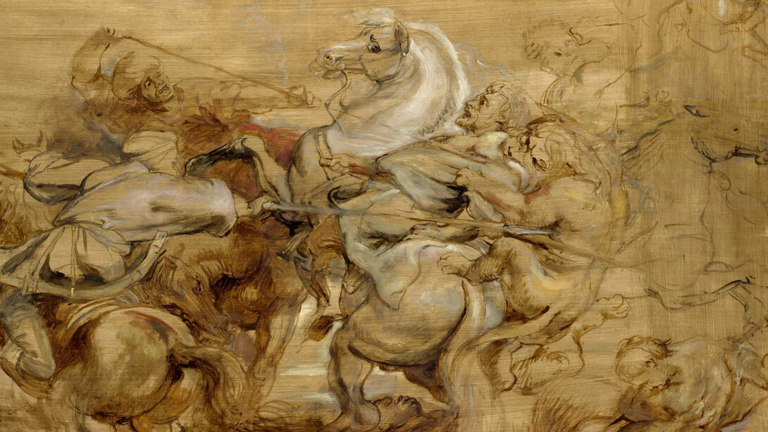 The Lion Hunt, Rubens, Oil on panel, 73.6 x 105.4 cm, c. 1615. London, The National Gallery
