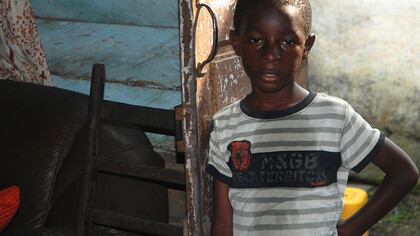 Niño en el centro de formación IDAV. Douala, Camerún. Foto: Javier Andrés Beltrán