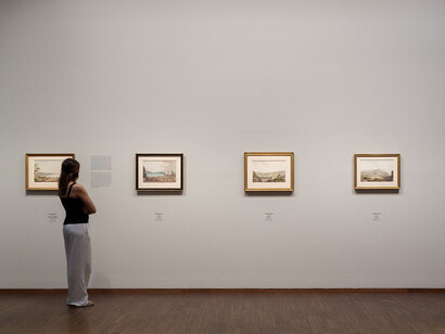 Verschiedene künstler, Fernweh. Künstler:innen auf reisen, ausstellungsansicht. Mit freundlicher genehmigung des Albertina Museums
