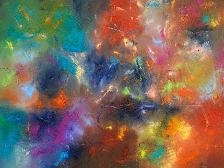 Dan Rees, Artex Painting, 2015, oil on canvas, 94 1/2 x 118 1/8 inches, 240 x 300 cm