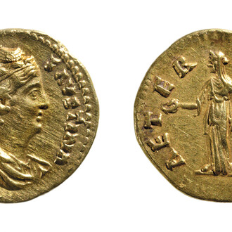Aureo in onore della diva Faustina Maggiore 141d.C. Firenze, Museo  Archeologico Nazionale