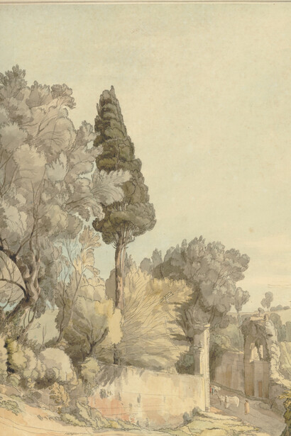 Francis Towne (1739-1816), The Villa of Maecenas, Tivoli, 1781, Watercolour with pen and ink, 501 x 383 mm © The Trustees of the British Museum 