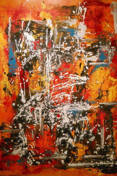Nancy St-Onge, Souletna, Mixed Media on Board, 48" x 36"