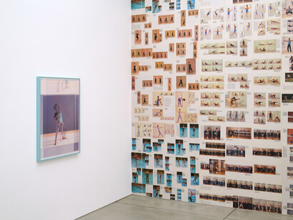 Mungo Thomson, Background materials, exhibition view. Courtesy of MAKI Gallery 