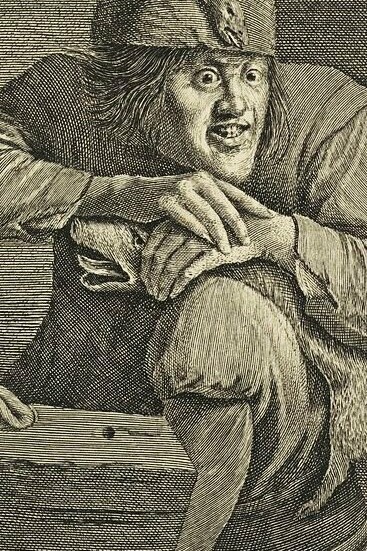 "Envidia", grabado, Lucas Vorsterman el viejo, a partir de Adriaen Brouwer, entre 1619 y 1675