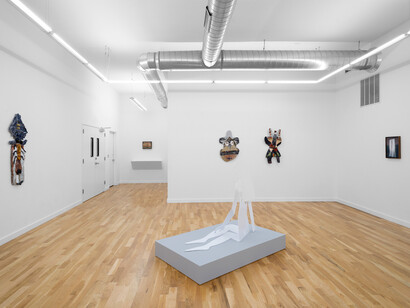 Meteor, 2023, installation view, Alexandra Barth, Nickola Pottinger, Carolyn Salas, Robert Zehnder. Courtesy the artists, Mrs., and Document Gallery