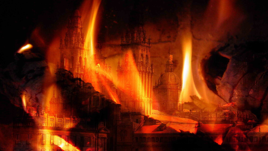 Luis Miguel Bugallo Sánchez, 2005, foto de GDFL. La Catedral de Santiago de Compostela, España