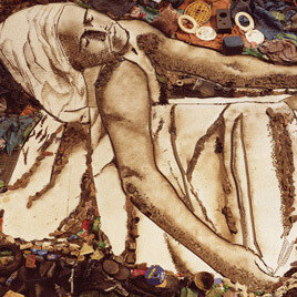 A morte de Marat (2008), arte colaborativa do artista brasileiro Vik Muniz com os trabalhadores do aterro sanitário Jardim Gramacho, na baixada do Rio de Janeiro