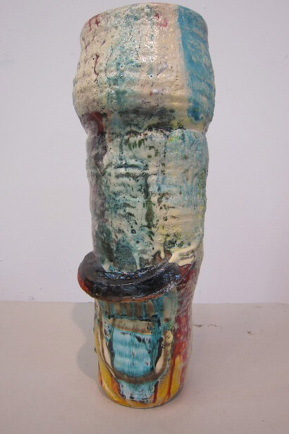 Roger Herman, blue vase : Glazed stoneware, 2008, 21"x 7"x 4.5" (52,5 cm x 17,5 cm x 11.25 cm), Stefan Altenburger Photography