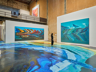 José Yaque, Muro de sonido, vista de exhibición. Cortesía de Galleria Continua