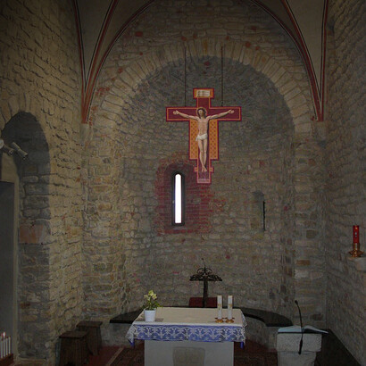 Interno della chiesa di Santa Maria, Eremo di Sant'Alberto di Butrio, Ponte Nizza (Pavia), Italia
