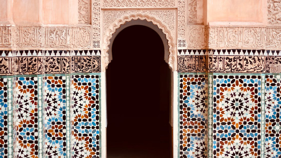 Ornamented mosaic on a wall in Morocco showcasing the artistry behind the iconic Zellij tiles, true craftsmanship from the local artisans