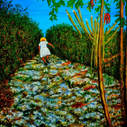 Jean Taylor, From the Well to Brambarra Home, Acrylic on canvas