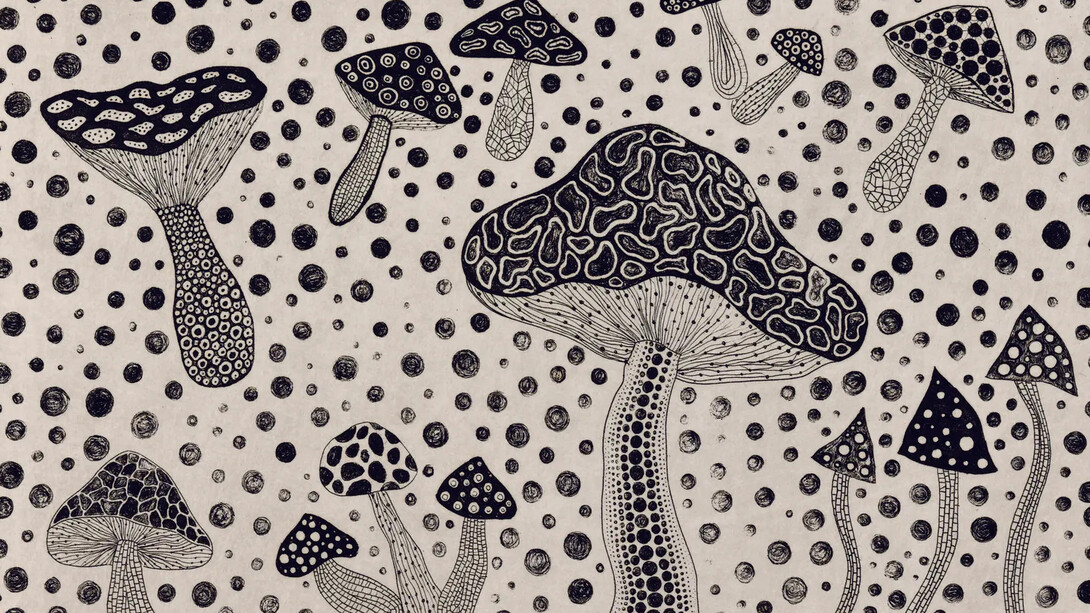 Yayoi Kusama, Mushrooms (detail), 1995. Courtesy of Ota Fine Arts