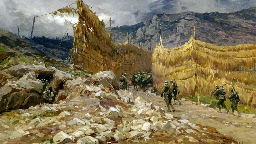 Achille Beltrame, Monte Pasubio, 1916 circa. Olio su tavola, 43 x 63 cm. Collezione Fondazione CRTrieste