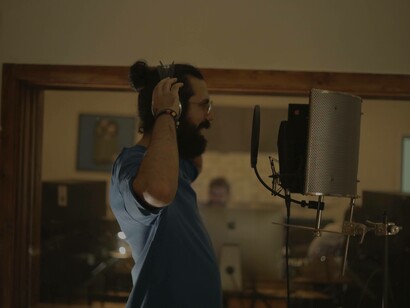 Mitch Abdo recording at Basement Studio in Beirut, Lebanon