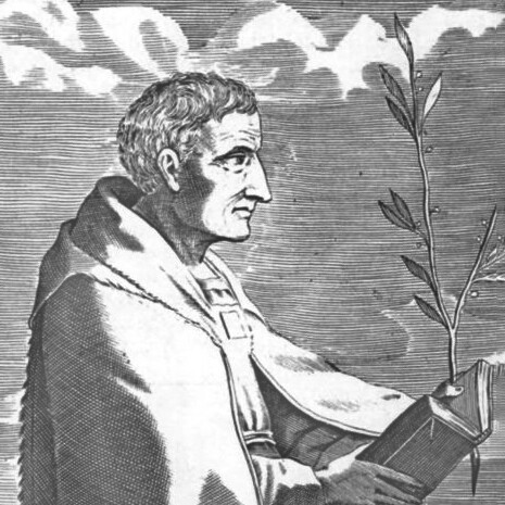 Dibujo de Aristóteles en Historia de la filosofía (1655) de Thomas Stanley