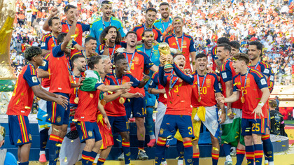 Les champions du monde espagnols lors de la finale de la Coupe du monde de la FIFA 2026 entre l’Argentine et l’Espagne, le 19 juillet 2026. Photo de Bryan Berlin