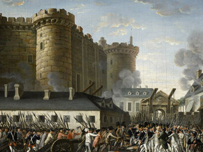 Robespierre: la guillotina es un instrumento de necesidad, pero no de virtud. La toma de la Bastilla. Pintura anónima, 1792. Museo de la Revolución Francesa, Castillo de Vizille, cerca de Grenoble, Francia