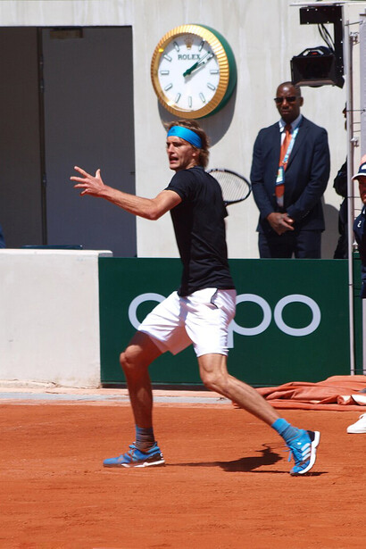 Alexander Zverev en el Abierto de Francia, estadio Roland Garros, jueves 6 de junio de 2019