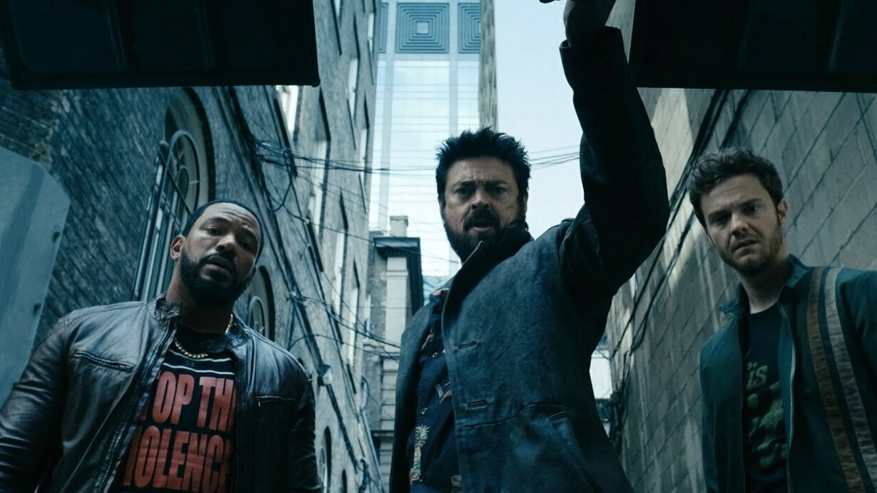 Laz Alonso, Karl Urban and Jack Quaid in "The Boys"