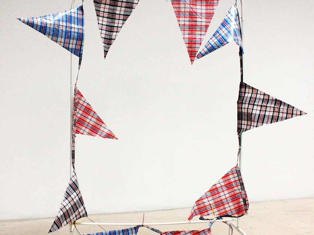 Jeff Feld, The family of saltimbanques, 2015, Vinyl, steel, 49 x 41 x 21