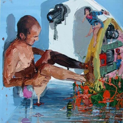 Alessandro Passaro, Aspiraledinamiche, 60 x 60, olio su tela, 2013