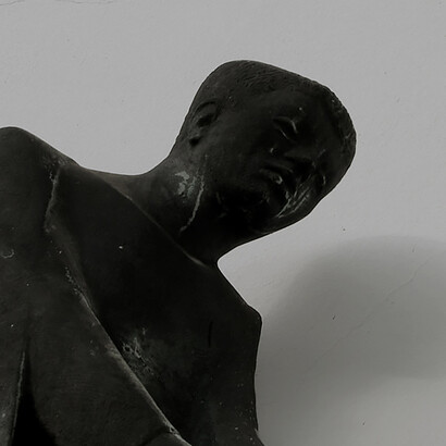 Arzt und Kranker (1957), Hautklinik Linden Detail