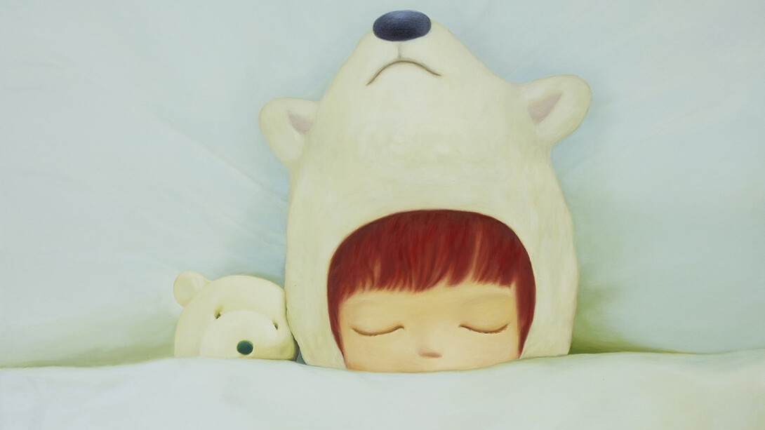 Mayuka Yamamoto, Sleeping White Bears, oil on canvas, 38.25x51.25 inches. Courtesy of the artist and Corey Helford Gallery