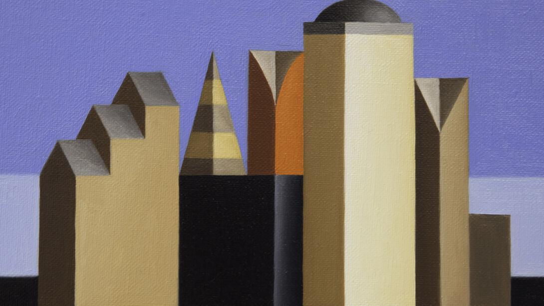 Renny Tait, Study with Blue Sky, 2014, Oil on linen, 15 x 23 cm, 5 7/8 x 9 1/8 in, Courtesy of Flowers Gallery - New York. Copyright © the Artist