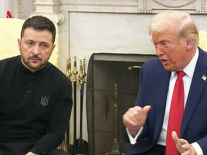 Em 28 de fevereiro de 2025, o presidente dos EUA, Donald Trump, e o presidente ucraniano, Volodymyr Zelenskyy, tiveram uma reunião tensa no Salão Oval, discutindo o apoio dos EUA à Ucrânia, mas terminou abruptamente depois que Trump e o vice-presidente JD Vance criticaram Zelenskyy