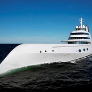 Yacht A photographed from Bow by yacht photographer Guillaume Plisson.