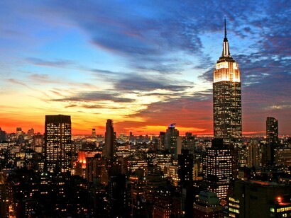 Skyline de Manhattan na noite