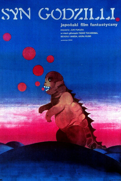 Poster polaco de Son of Godzilla por Zuzanna Lipinska (1967)