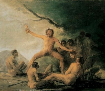 Cannibals Gazing at Their Victims, c. 1800. 
Oil on panel, 32.7 x 47.2 cm.
Musée des Beaux-Arts et d’Archéologie, Besançon.