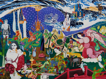 Rekha Rodwittiya, Home is wherever you are (detail), 2025. Courtesy of Sakshi Gallery