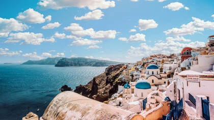 Majestic view of the Agean Sea, Santorini, Greece