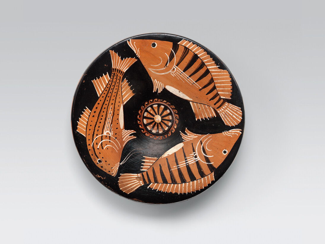 Piatto da pesce,
Ceramica apula a figure rosse, 330-310 a.C.,
da Ruvo,
Collezione Intesa Sanpaolo

