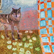 Mary Vernon, The 36th Parallel (details), 2023, Oil and acrylic on Yupo, 60 × 120 in. Courtesy of Valley House Gallery and Sculpture Garden