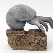 Alexa Horochowski. Nautilus, 2024. Concrete, gypsum, limestone, steel. 10 1/4 x 11 x 5 1/2 inches. Courtesy of the artist and Dreamsong Gallery