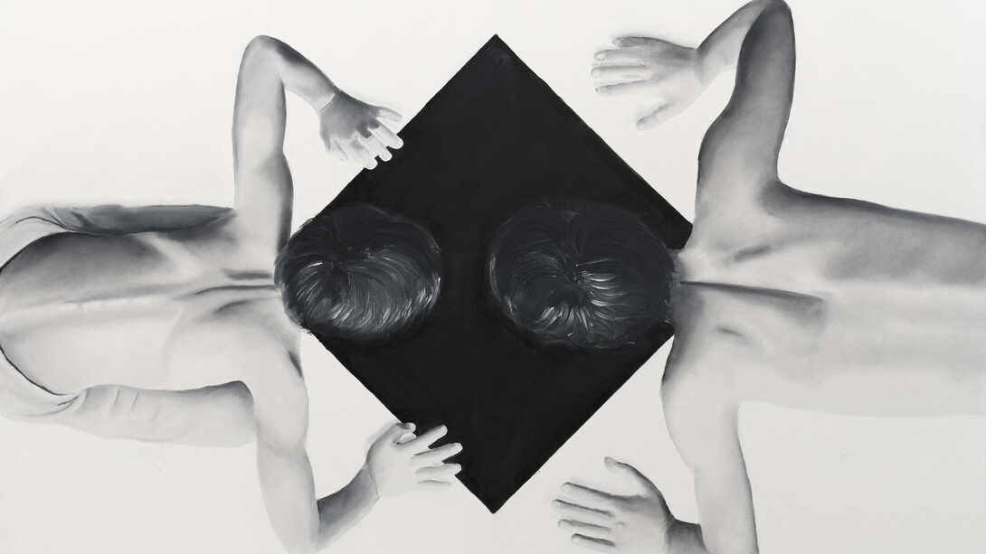 Fabrizio Evangelisti. 'L'oscuro fascino dell'inquadramento', 2015. 100x100 cm