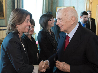 Francesca Pasinelli con Giorgio Napolitano