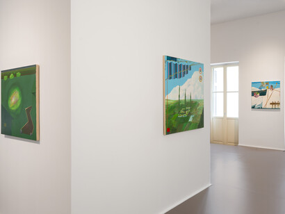 Zisis Bliatkas, Forecasting, days as surfaces, exhibition view. Courtesy of Rebecca Camhi Gallery