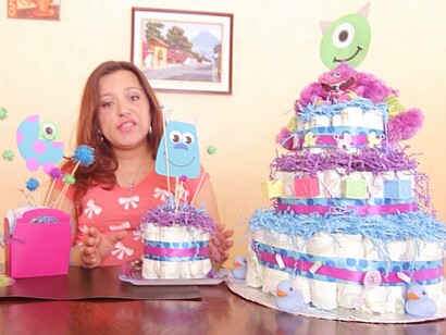 Decoración para un baby shower basada en la película "Monstruos S.A."