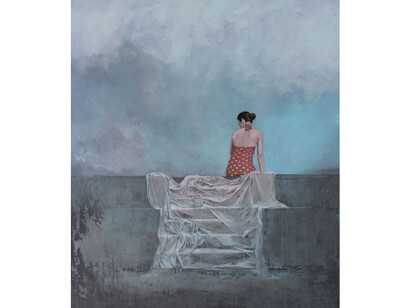 Federico Infante, The Swimming Pool, 2014, Acrylic on Canvas, 77" x 68"