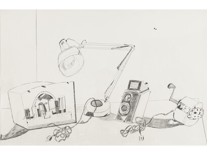 André Gregory, In the Clear, 2011, Pencil on paper, 28 1/4 x 43 1/2 inches, 71.8 x 110.5 cm. Framed size: 30 1/2 x 45 1/2 inches, 77.5 x 115.6 cm