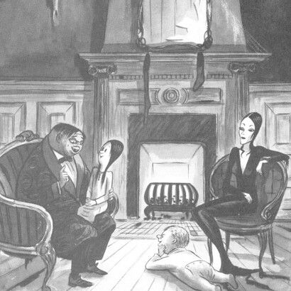 Cartón de la Famila Addams por Charles Addams