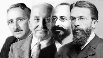 Los economistas de la escuela austríaca: Carl Menger, Eugen von Böhm-Bawerk, Ludwig von Mises y Friedrich Hayek