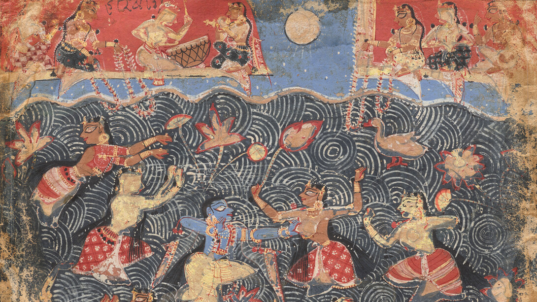 Krishna sporting with the gopis in the Jumna River, from a Bhagavata Purana, c. 1525–40. Courtesy of Cleveland Museum of Art