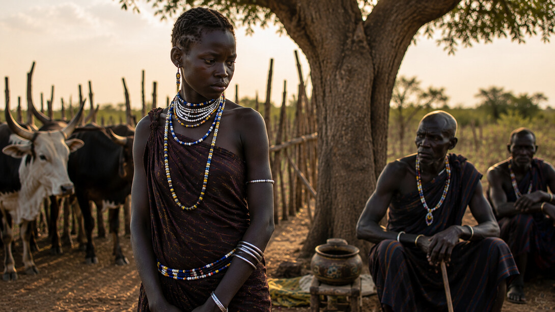 A girl in a rural setting, highlighting how economic hardship can place young girls at the centre of marriage negotiations